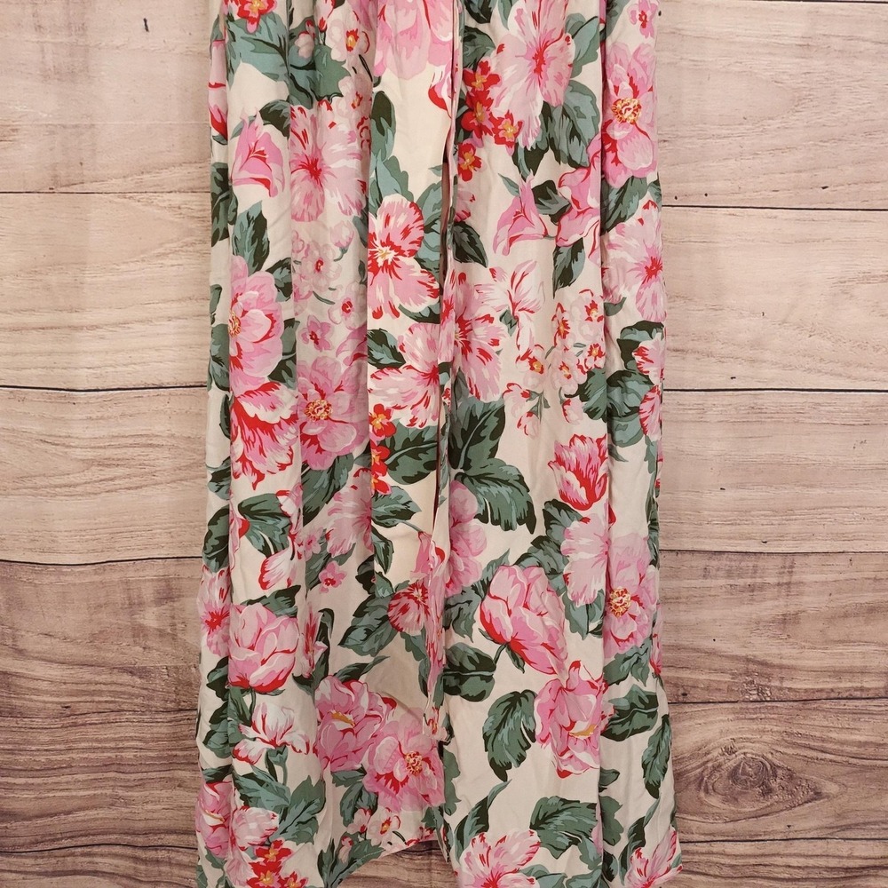 MNG Dress Womens 6 Multicolor Floral Maxi Shirt Dress Collared Belted Mango - Picture 4 of 12